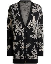Etro - Wool-Blend Jacquard Cardigan With Nature Motif - Lyst