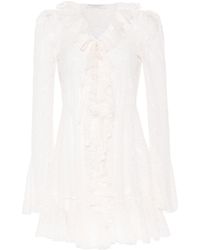 Philosophy Di Lorenzo Serafini - Ruffle-trim Lace Mini Dress - Lyst