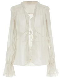 Alberta Ferretti - Ruffled-Design Blouse - Lyst