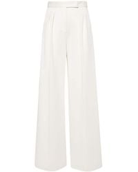 Max Mara - Wide-Leg Cotton Blend Trousers - Lyst