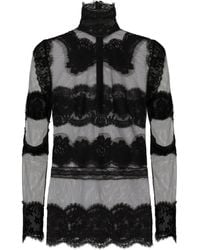 Dolce & Gabbana - Lace Mesh Blouse - Lyst