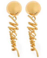 Moschino - Logo-Pendant Clip-On Earrings - Lyst