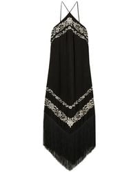 Twinset - Flower-Embroidered Midi Dress - Lyst