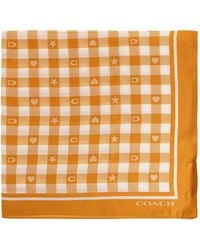 COACH - Écharpe À Carreaux Vichy Et Imprimé Logo - Lyst