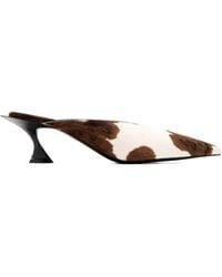 Mugler - 55 Fang Cowhide Pointed-Toe Mules - Lyst