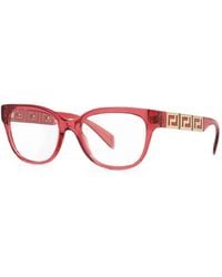 Versace - Greca-Detail Round-Frame Glasses - Lyst