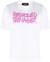 DSquared² - Slogan-Print Short-Sleeve T-Shirt - Lyst