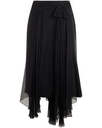 Alberta Ferretti - Zijden Asymmetrische Midi-Rok - Lyst