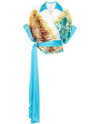Blugirl Blumarine - Floral-Print Wrap Top - Lyst