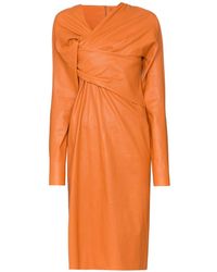 Bottega Veneta Leren Jurk - Oranje