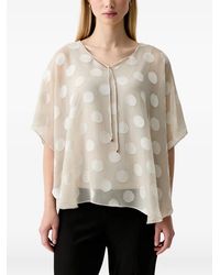 Joseph Ribkoff - Polka-Dot Tie-Neck Blouse - Lyst