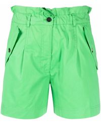 KENZO - Logo-Embroidered High-Waisted Shorts - Lyst