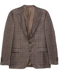 Canali - Blazer Rena Droit À Carreaux - Lyst