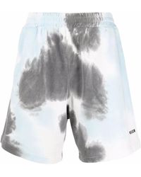 MSGM - Tie-Dye Print Track Shorts - Lyst