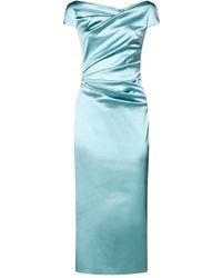 Talbot Runhof - Draped-Detailing Midi Dress - Lyst