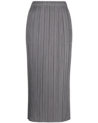 Pleats Please Issey Miyake - Falda midi plisada - Lyst
