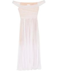 Montsand - Off-Shoulder Pleated Midi Dress - Lyst