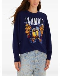 FARM Rio - Love Birds Logo-Embroidered Intarsia-Knit Sweater - Lyst