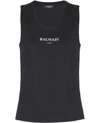 Balmain - Oberteil Mit Logo-Print - Lyst