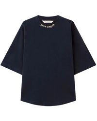 Palm Angels - Curved Logo Collar Over Tee Dark - Lyst