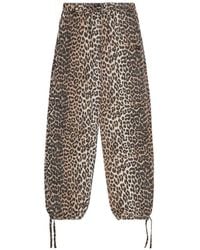 Ganni - Leopard-Print Cargo Pants - Lyst