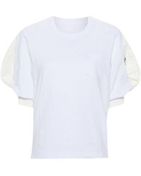Sacai - Puff-sleeves Cotton T-shirt - Lyst