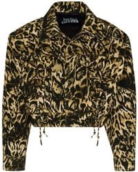 Jean Paul Gaultier - Leopard-Print Denim Jacket - Lyst