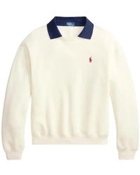 Polo Ralph Lauren - Logo-Embroidered Contrast-Collar Sweater - Lyst