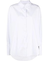 Patrizia Pepe - Logo-patch Pointed-collar Cotton Shirt - Lyst