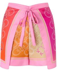 Pinko - Pareo Shorts With Love Birds Logo - Lyst