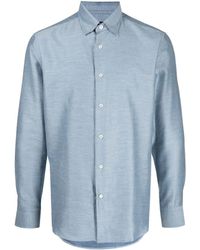 Brioni - Long-sleeve Cotton-cashmere Shirt - Lyst