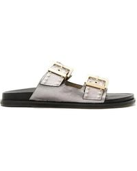 AllSaints - Magda Stud-Embellished Buckled Flat Sandals - Lyst