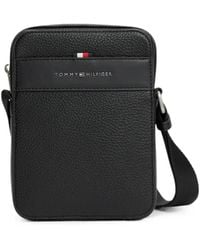 Tommy Hilfiger - Grained-Leather Logo-Plaque Messenger Bag - Lyst