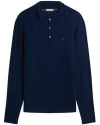 Tommy Hilfiger - Cable-Knit Polo-Collar Sweater - Lyst