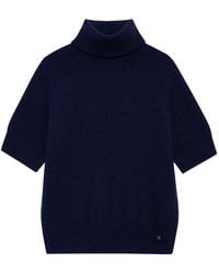 Anine Bing - Jackson Turtleneck Short-Sleeve Sweater - Lyst