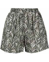 Brunello Cucinelli - Shorts Mit Blatt-Print - Lyst