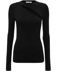 Victoria Beckham - Top A Coste Con Dettaglio Cut-Out - Lyst