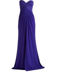 Tadashi Shoji - Strapless Pleated Maxi Dress - Lyst