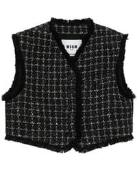 MSGM - Bouclé Frayed Jacket - Lyst