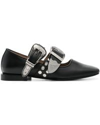 Toga - Buckle-Detail Ballet Flats - Lyst