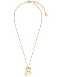 Ferragamo - Double Pearl Necklace - Lyst