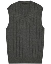 Prada - Ribbed-Knit V-Neck Vest - Lyst