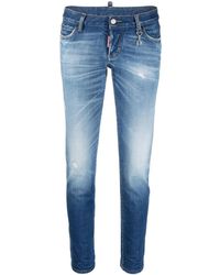 DSquared² - Faded Low-Rise Slim-Fit Jeans - Lyst