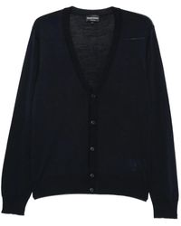 Emporio Armani - V-Neck Button-Up Cardigan - Lyst