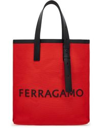 Ferragamo - Logo-embossed Open-top Tote Bag - Lyst