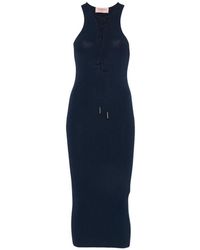 Iceberg - Robe Mi-Longue En Maille Nervurée À Détail De Laçage - Lyst