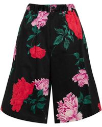 Yohji Yamamoto - フローラル ワイドショートパンツ - Lyst