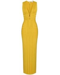 Elisabetta Franchi - Ribbed-Knit Maxi Dress - Lyst