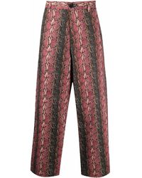 Goodfight Shoots & Ladders Snakeskin-print Trousers - Brown