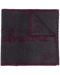 Ferragamo - Intarsia-knit Logo Cashmere Scarf - Lyst